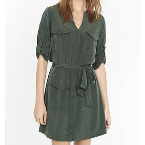 Military shirt dress with belt